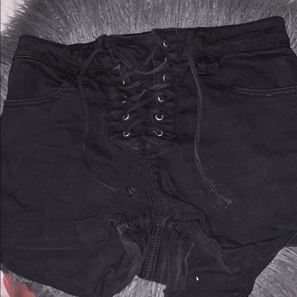 Pac sun black lace up shorts